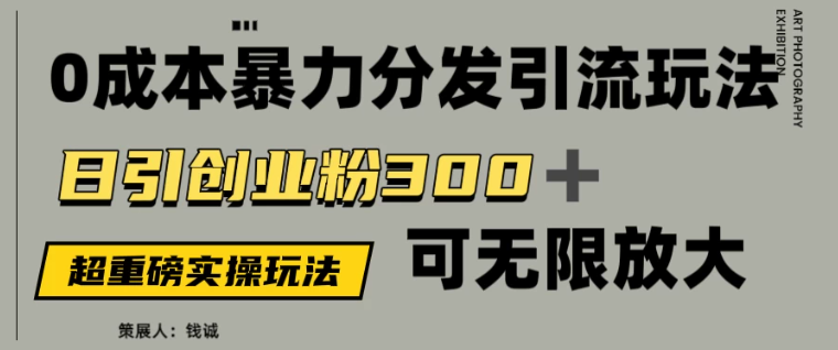 价值5980的0成本暴力引流玩法，日引创业粉300+，可无限放大-如意资源网