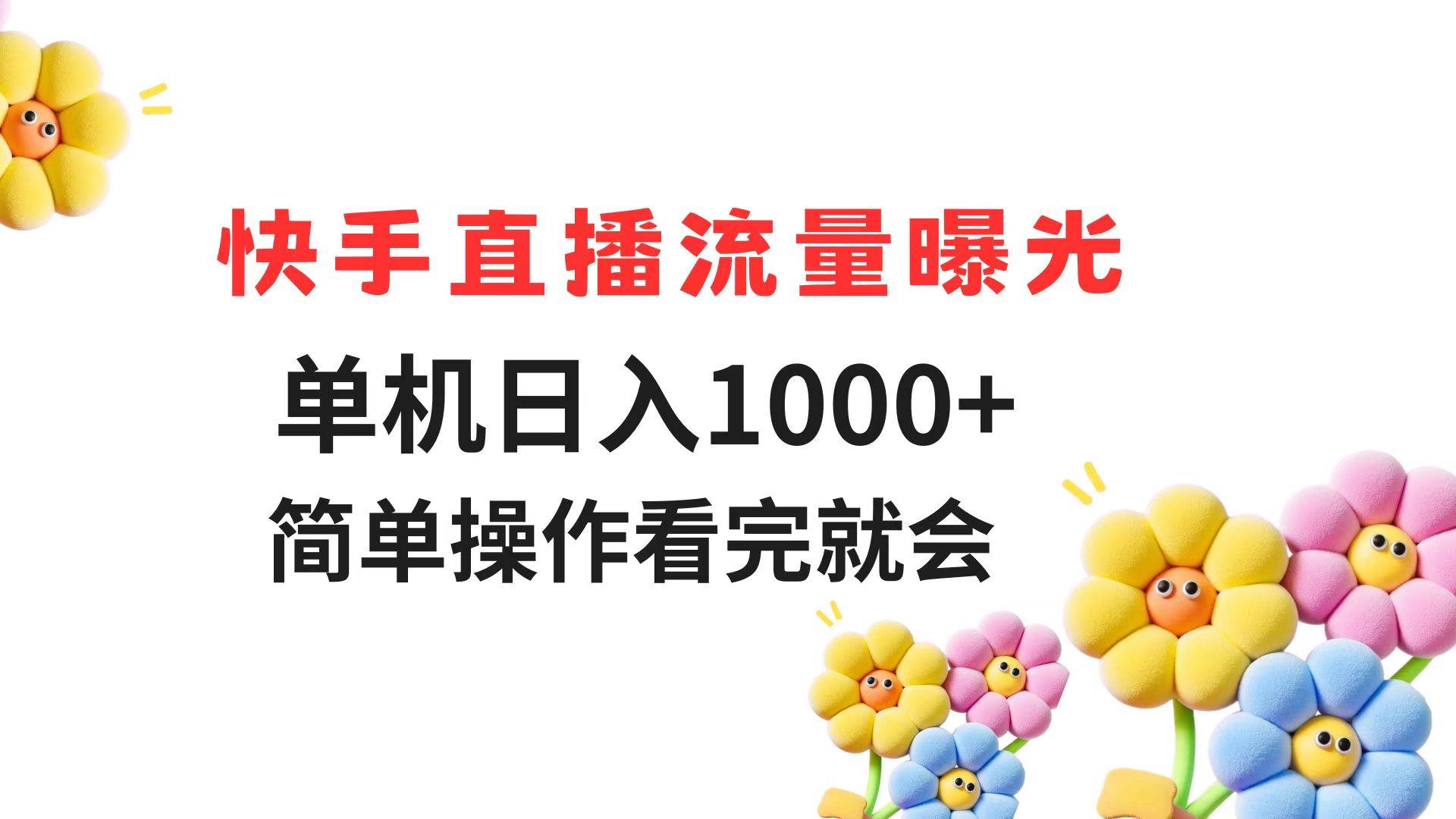 （14931期）快手直播流量曝光 单机日入1000+ 简单操作 看完就会-如意资源网
