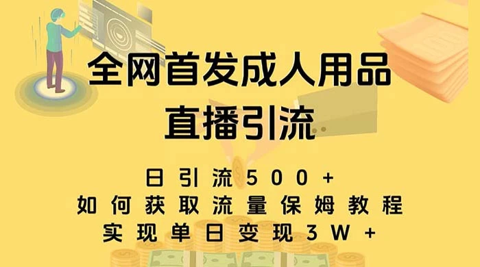 成人用品直播引流获客暴力玩法，单日引流500+，变现 3w+，保姆级教程-如意资源网