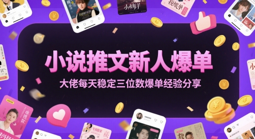 小说推文新人爆单大佬每天稳定三位数爆单经验分享-如意资源网