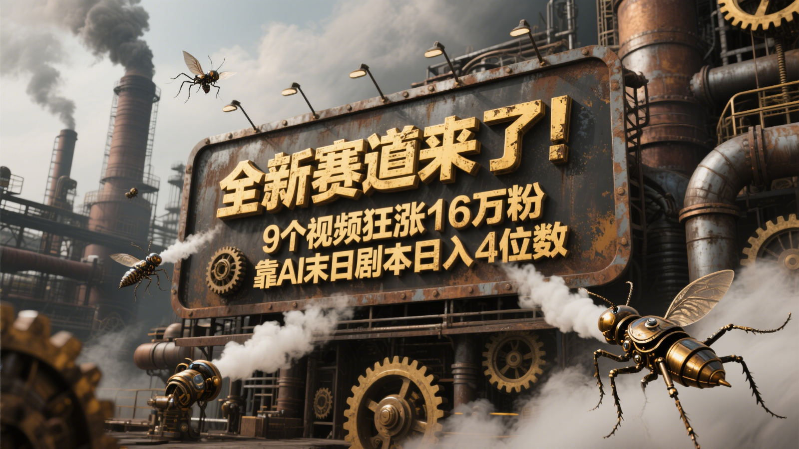 全新赛道来了！9个视频狂涨16万粉，靠AI末日剧本日入4位数，评论区爆肝追更！-如意资源网