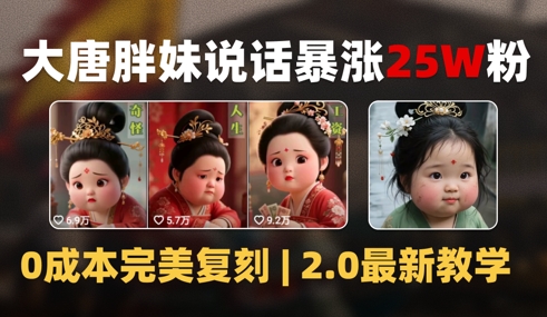 AI大唐胖贵妃说话2.0，40条视频暴涨40w粉，附独家变现攻略-如意资源网