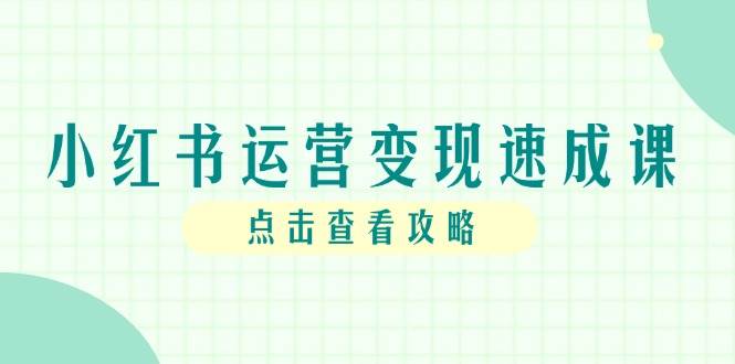 （14951期）小红书运营变现速成课，账号搭建到暴力起号，个人IP全流程指南-如意资源网