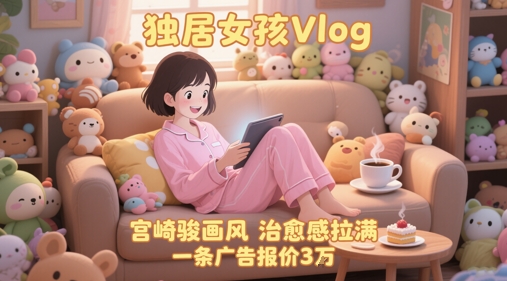 单个账号涨粉71W！用AI制作独居女孩Vlog，宫崎骏画风，治愈感拉满，一条广告报价3W-如意资源网