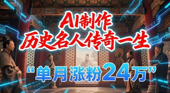 暴力起号！用AI制作历史名人传奇一生，单月涨粉24W，涨粉+变现赛道黑马来了-如意资源网