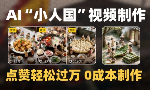 爆款1000W+播放微缩景观迷你小人国AI视频0成本制作全流程教学-如意资源网