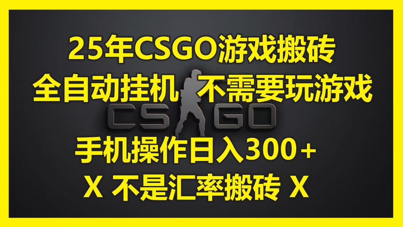 25年CSGO游戏搬砖，全自动挂机，不需要玩游戏，手机操作日入300+。(不是汇率搬砖)-如意资源网