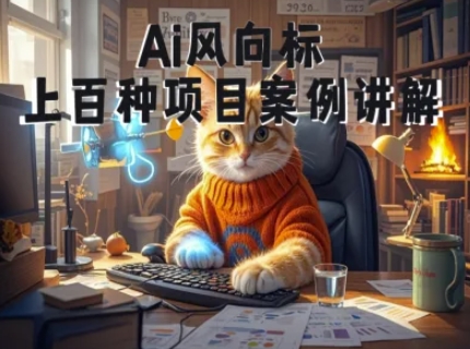 Ai风向标-附100种项目案例玩法-0基础小白到大神ai视频商业应用教学-如意资源网