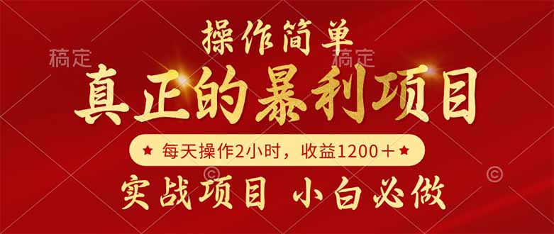 真正的暴利项目，操作简单，每天收益1200＋，自己做老板-如意资源网